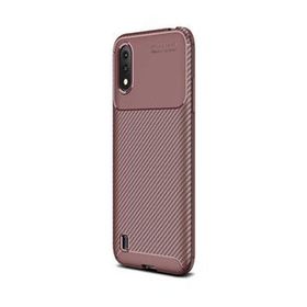 Gpack Samsung Galaxy A01 Negro Karbon Dizayn Nano Glass Kahverengi Silikon Cep Telefonu Kılıf