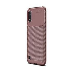 Gpack Samsung Galaxy A01 Negro Karbon Dizayn Nano Glass Kahverengi Silikon Cep Telefonu Kılıf