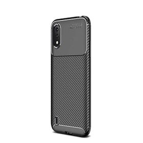 Gpack Samsung Galaxy A01 Negro Karbon Dizayn Nano Glass Siyah Silikon Cep Telefonu Kılıf