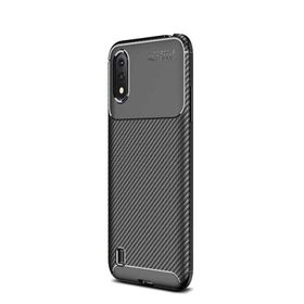 Gpack Samsung Galaxy A01 Negro Karbon Dizayn Nano Glass Siyah Silikon Cep Telefonu Kılıf