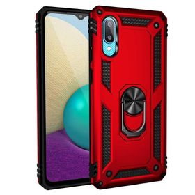Gpack Samsung Galaxy A02 Vega Tank Koruma Standlı Yüzüklü Mıknatıslı Kırmızı Cep Telefonu Kılıfı