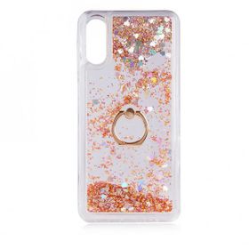 Gpack Samsung Galaxy A02S Milce Sulu Yüzüklü Silikon Arka Kapak Gold Kılıf