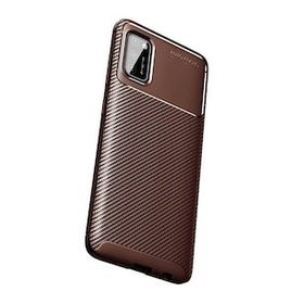 Gpack Samsung Galaxy A02S Negro Karbon Dizayn Silikon Kahverengi Cep Telefonu Kılıfı