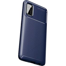 Gpack Samsung Galaxy A02S Negro Karbon Dizayn Silikon Lacivert Cep Telefonu Kılıfı