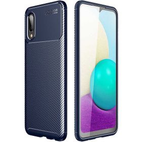 Gpack Samsung Galaxy A02S Negro Karbon Dizayn Silikon Lacivert Cep Telefonu Kılıfı