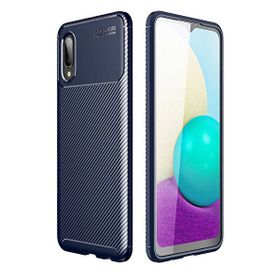 Gpack Samsung Galaxy A02S Negro Karbon Dizayn Silikon Lacivert Cep Telefonu Kılıfı