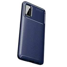 Gpack Samsung Galaxy A02S Negro Karbon Dizayn Silikon Lacivert Cep Telefonu Kılıfı