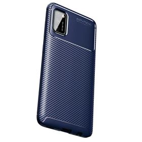 Gpack Samsung Galaxy A02S Negro Karbon Dizayn Silikon Lacivert Cep Telefonu Kılıfı