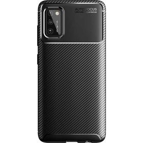 Gpack Samsung Galaxy A02S Negro Karbon Dizayn Silikon Siyah Cep Telefonu Kılıfı