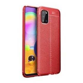 Gpack Samsung Galaxy A02S Niss Silikon Deri Görünümlü Kırmızı Kılıf