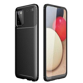 Gpack Samsung Galaxy A03S Negro Karbon Görünüm Korumalı Dizayn Silikon Kahverengi Cep Telefonu Kılıfı