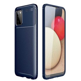 Gpack Samsung Galaxy A03S Negro Karbon Görünüm Korumalı Dizayn Silikon Lacivert Cep Telefonu Kılıfı