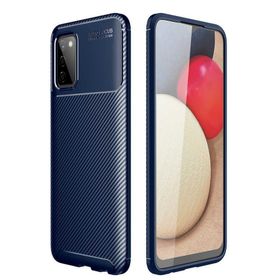 Gpack Samsung Galaxy A03S Negro Karbon Görünüm Korumalı Dizayn Silikon Lacivert Cep Telefonu Kılıfı