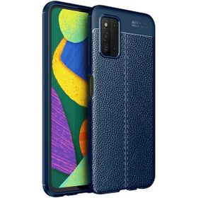 Gpack Samsung Galaxy A03S Niss Silikon Deri Görünümlü Korumalı Lacivert Kılıf
