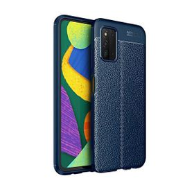 Gpack Samsung Galaxy A03S Niss Silikon Deri Görünümlü Korumalı Lacivert Kılıf