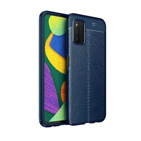 Gpack Samsung Galaxy A03S Niss Silikon Deri Görünümlü Korumalı Lacivert Kılıf