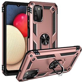Gpack Samsung Galaxy A03S Vega Tank Standlı Yüzüklü Mıknatıslı Bronz Cep Telefonu Kılıfı