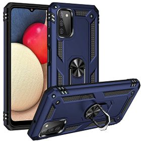 Gpack Samsung Galaxy A03S Vega Tank Standlı Yüzüklü Mıknatıslı Lacivert Kılıf