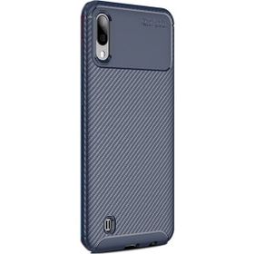 Gpack Samsung Galaxy A10 Negro Karbon Dizayn Lacivert Silikon Kılıf