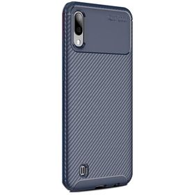 Gpack Samsung Galaxy A10 Negro Karbon Dizayn Lacivert Silikon Kılıf