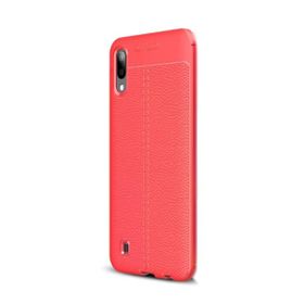 Gpack Samsung Galaxy A10 Niss Silikon Deri Görünümlü Kırmızı Kılıf