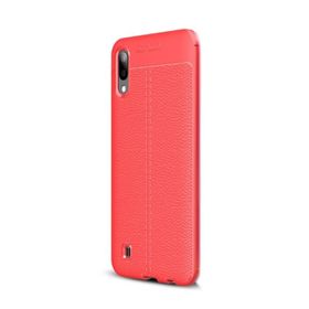 Gpack Samsung Galaxy A10 Niss Silikon Deri Görünümlü Kırmızı Kılıf