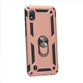 Gpack Samsung Galaxy A10 Vega Standlı Yüzüklü Mıknatıslı Bronz Kılıf