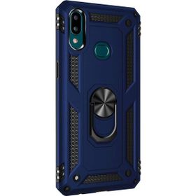 Gpack Samsung Galaxy A10S Çift Katman Zırh Koruma Yüzüklü Vega Lacivert Cep Telefonu Kılıf