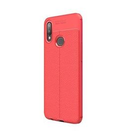 Gpack Samsung Galaxy A10s Niss Deri Görünümlü Kırmızı Silikon Kılıf