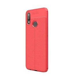 Gpack Samsung Galaxy A10s Niss Deri Görünümlü Kırmızı Silikon Kılıf