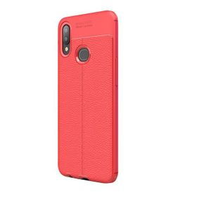 Gpack Samsung Galaxy A10s Niss Deri Görünümlü Kırmızı Silikon Kılıf