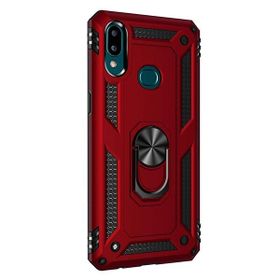 Gpack Samsung Galaxy A10S Vega Standlı Yüzüklü Mıknatıslı Nano Ekran Koruyucu Kalem Kırmızı Cep Telefonu Kılıf