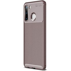 Gpack Samsung Galaxy A11 Negro Karbon Dizayn Silikon Kahverengi Cep Telefonu Kılıfı