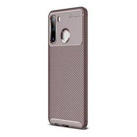 Gpack Samsung Galaxy A11 Negro Karbon Dizayn Silikon Kahverengi Cep Telefonu Kılıfı