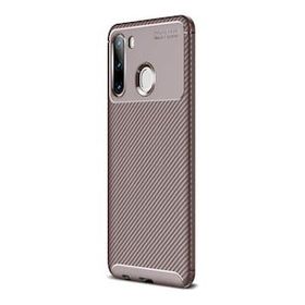 Gpack Samsung Galaxy A11 Negro Karbon Dizayn Silikon Kahverengi Cep Telefonu Kılıfı