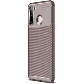 Gpack Samsung Galaxy A11 Negro Karbon Dizayn Silikon Kahverengi Cep Telefonu Kılıfı