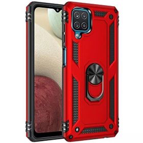 Gpack Samsung Galaxy A12 Crash Tank Çift Katman Koruyucu Kırmızı Cep Telefonu Kılıfı
