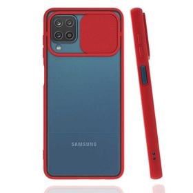 Gpack Samsung Galaxy A12 Mara Mat Soft Kamera Korumalı Lansman Kırmızı Kılıf