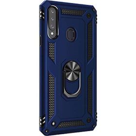 Gpack Samsung Galaxy A20s Çift Katman Zırh Koruma Yüzüklü Vega Nano Ekran Koruyucu Lacivert Cep Telefonu Kılıf