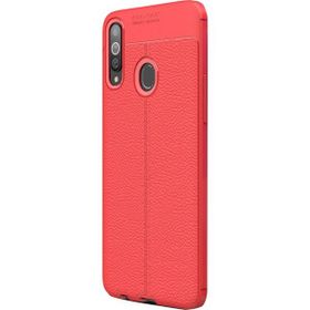 Gpack Samsung Galaxy A20s Niss Deri Görünümlü Kırmızı Silikon Kılıf
