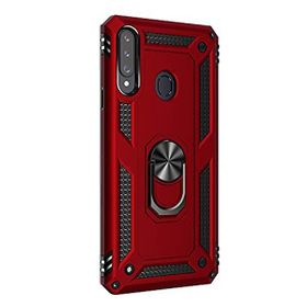 Gpack Samsung Galaxy A20s Vega Standlı Yüzüklü Mıknatıslı Nano Ekran Koruyucu Kalem Kırmızı Cep Telefonu Kılıf