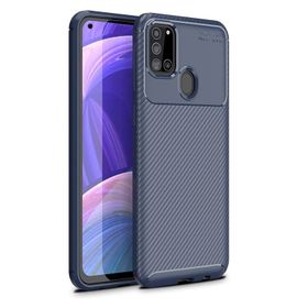 Gpack Samsung Galaxy A21s Negro Karbon Dizayn Silikon Kahverengi Kılıf