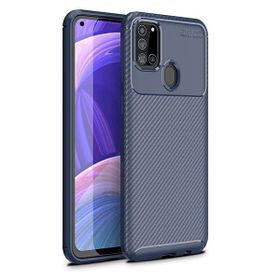 Gpack Samsung Galaxy A21s Negro Karbon Dizayn Silikon Lacivert Kılıf