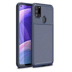 Gpack Samsung Galaxy A21s Negro Karbon Dizayn Silikon Lacivert Kılıf