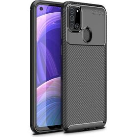 Gpack Samsung Galaxy A21s Negro Karbon Dizayn Silikon Siyah Kılıf