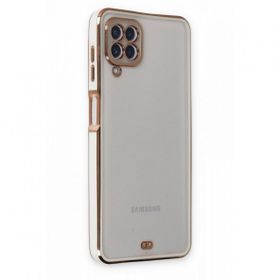 Gpack Samsung Galaxy A22 4G Voit Silikon Arkası Şeffaf Kenar Renkli Yeşil Cep Telefonu Kılıfı