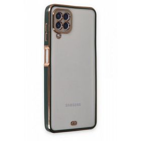Gpack Samsung Galaxy A22 4G Voit Silikon Arkası Şeffaf Kenar Renkli Yeşil Cep Telefonu Kılıfı