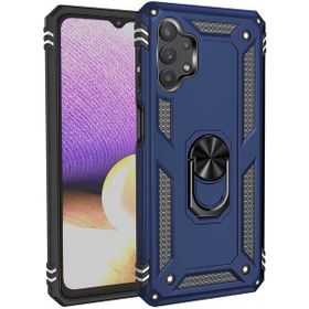 Gpack Samsung Galaxy A23 Vega Tank Standlı Yüzüklü Mıknatıslı Nano Glass Lacivert Cep Telefonu Kılıfı