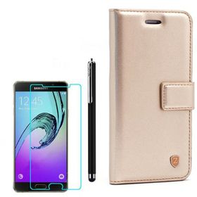 Gpack Samsung Galaxy A3 2016 Kopçalı Standlı Delüx Cüzdan Gold Kılıf