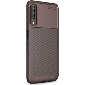 Gpack Samsung Galaxy A30s Negro Karbon Dizayn Kahverengi Silikon Kılıf